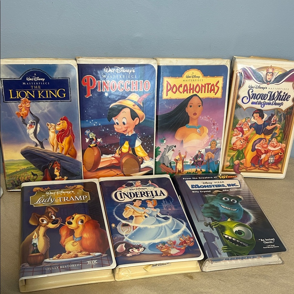 Disney Classic VHS Set with Colorful Covers